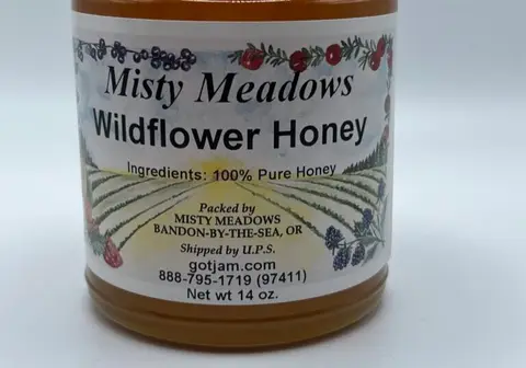 Misty Meadows wildflower honey jar